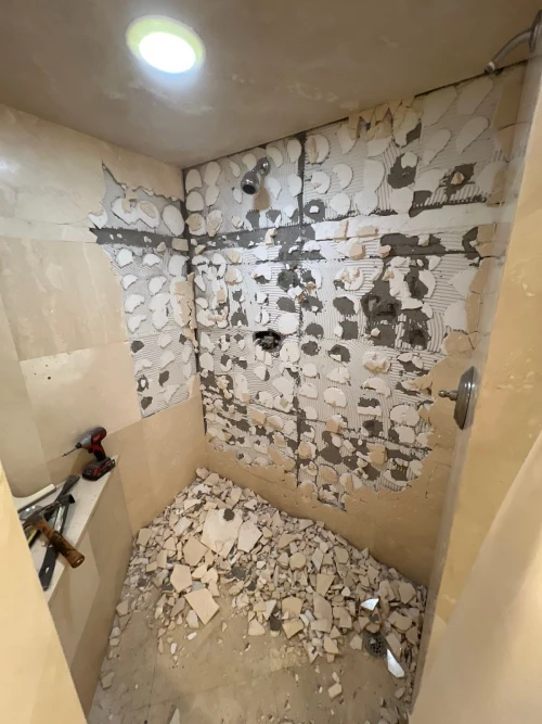 Walk-in shower conversion Before